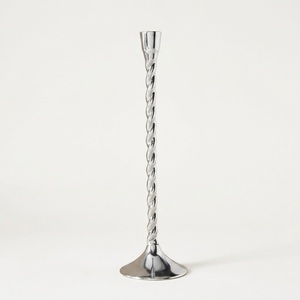 Luxury Nordic Modern <b>Silver</b> Twisted Metal <b>Candlestick</b> Holder Elegant Barley Twist Taper Candle Stand For Wedding Centerpieces - Product Image 1