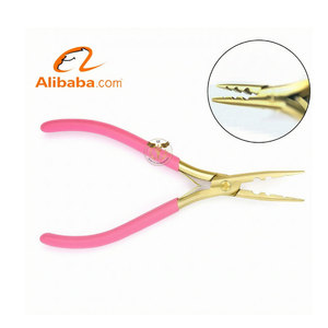 Gold Professional 3 Hole Multi Hole Hair Extension Micro Ring Pliers Stainless Steel Bead Crimping& Removal Tool Non-Slip Handle - Product Image 6