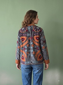Handmade Breathable Woven Embroidered Velvet Suzani <b>Jacket</b> for Women Boho Floral Artisan <b>Summer</b> Winter Outerwear Cotton Lining - Product Image 2