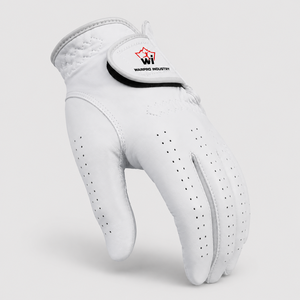 WARPRO INDUSTRY Custom Logo White Leather Goalkeeper <b>Gloves</b> Unisex Breathable Soft <b>Grip</b> Perforated Full Finger Waterproof - Product Image 1