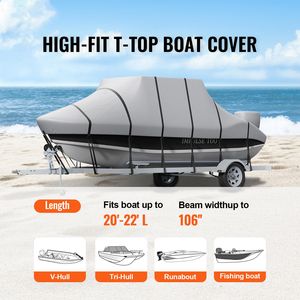 Telo Copribarca Impermeabile T-Top 20FT 22FT in Oxford PU 600D Grado Marino con Cinghie Antivento e Fibbie - Nuovo - Product Image 2