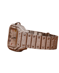 Nouvelle montre de luxe bling-bling hip-hop en moissanite et diamants, en or blanc, en acier inoxydable, à quartz - Product Image 3