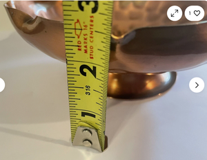 Bol à pieds en cuivre massif martelé, fait main, signé, style vintage, décoratif, pour servir des fruits secs, des collations, sur la table - Product Image 4