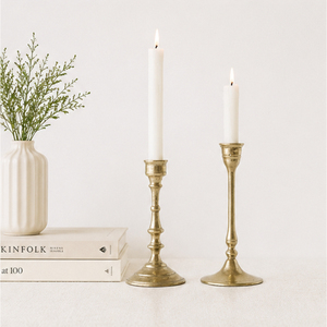 Antique <b>Brass</b> Taper Candle Holder Set Vintage Gold Metal <b>Candlestick</b> Holders for Wedding Table Centerpiece Luxury Home Accents - Product Image 6