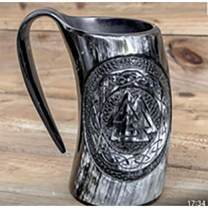 Taza para Beber Hecha a Mano con Cuerno de Búfalo, con Opción de Logotipo Personalizado - Product Image 1