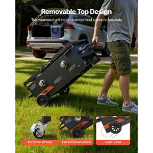 Plancha de Gas de 2 Quemadores, 28 Pulgadas, Propano, Plegable, con Ruedas, 30000 BTU, para Exteriores, para Freír, Asar, Saltear, Acampar - Product Image 5