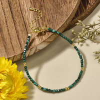Bracelets Bohèmes en Pierres Naturelles Facettées en Forme de Cube, Petites Pierres de 2 mm, Tourmaline, Quartz, Cristal de Guérison, Bracelet Perlé pour Femme