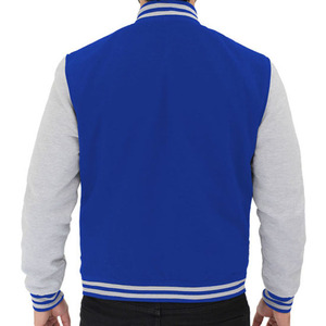 เสื้อแจ็คเก็ตวาร์ซิตี้สีน้ำเงินเทาสำหรับผู้ชาย ปกคอพับ สไตล์พรีปปี้ เสื้อโค้ทลำลองสำหรับฤดูใบไม้ร่วง ทรงปกติ ผลิตจากวัสดุโพลีเอสเตอร์ผสมผ้าฝ้าย - Product Image 2
