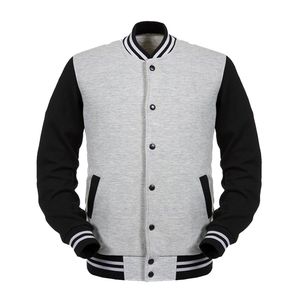 Premium Eco-Friendly Breathable Windproof Varsity Bomber Jacket Fleece Long Sleeve Stand Collar High Street Style for <b>Men</b> - Product Image 3