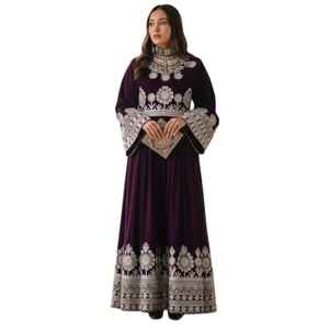 Vestidos de novia estilo afgano Kuchi, los más vendidos, con diseño de bordado simple y decoraciones de encaje con diamantes. - Product Image 1