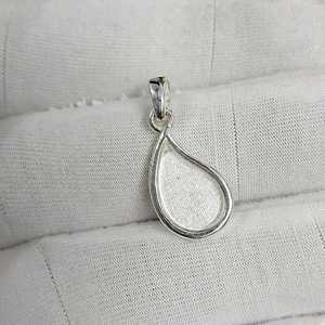 925 Sterling Silver Milk Drop 17x11mm Blank Bezel Pendant Setting DIY Breastmilk Keepsake Resin Ashes <b>Memorial</b> Locket Charm - Product Image 1