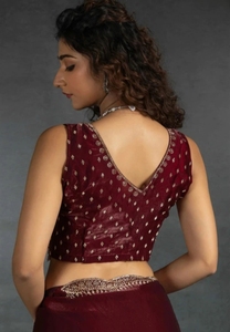 Sari de chifón estilo Bollywood con adornos KV - Product Image 5