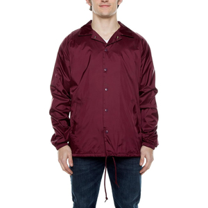 Men's <b>Red</b> Polyester Coach <b>Jacket</b> Turn-Down Collar Button Front <b>Waterproof</b> Casual Spring Wear Regular Fit - Product Image 4