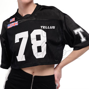Custom Fashion Quick Dry Breathable <b>Mesh</b> Football Jersey Women Crop <b>Top</b> Football Jersey Blank Streetwear Shirt <b>Plus</b> <b>Size</b> Jerseys - Product Image 1