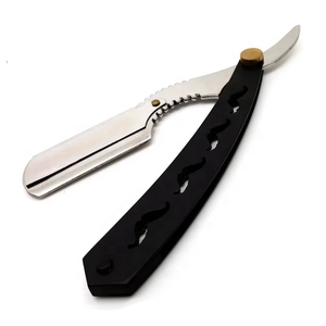 High Quality Stainless Steel Men's Shaving <b>Razor</b> Wood Handle Custom Logo Slide-Out Blade Professional Safety for Body Face Black - Product Image 6