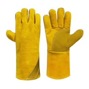 Gants de soudage en cuir de vachette pleine fleur résistants à la chaleur, conception anti-feu, sécurité industrielle, anti-vibrations, durabilité accrue - Product Image 4