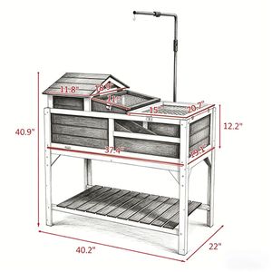 Casetta Classica in Legno di Abete per Tartarughe, Arredamento per Piccoli Animali da Interno ed Esterno, Gabbia Rettangolare Solida con Stile Classico - Product Image 3