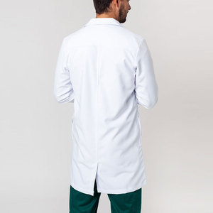 Bata de Laboratorio Blanca para Hombre, de Algodón y Poliéster, Manga Larga, Uniforme de Hospital con Bolsillo para Estetoscopio - Product Image 6