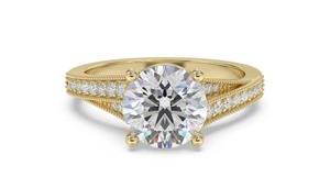 Anillo de diseño vintage con diamante redondo de 0.75 quilates, diamante cultivado en laboratorio, en oro amarillo, blanco, rosa y platino de 18 quilates. - Product Image 2