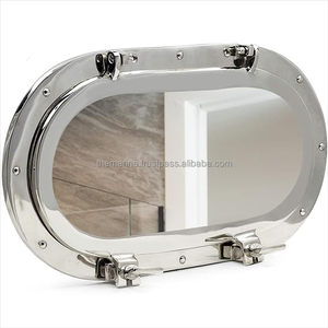 Espejo de ojo de buey de diseñador de latón macizo de calidad superior Beautifly antiguo-Decoración de pared cromada Vintage de lujo forma ovalada - Product Image 1