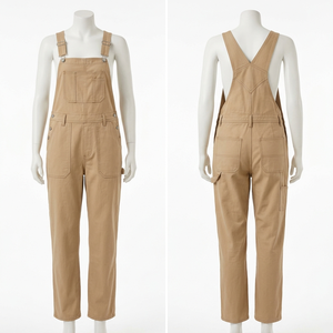 Women <b>Work</b> Bib <b>Pant</b> Premium 280 GSM Cotton Twill Canvas Mustard Orange Durable Workwear Overall Custom Embroidery Print Logo - Product Image 3