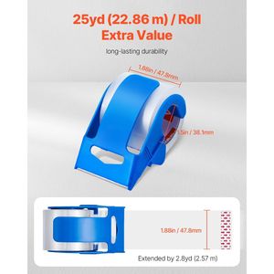 6 rotoli nastro di spedizione trasparente da 25 iarde con nastro adesivo trasparente Dispenser 2.7 Mil - Product Image 2