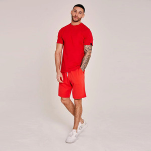 Conjunto de 2 Piezas de Camiseta y Pantalones Cortos Deportivos Casuales para Hombre, Transpirables, con Lavado Ácido y Estampado Sólido, para Verano - Product Image 4
