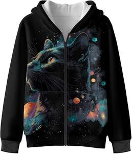 JAC22 FY11 Women's Casual Semi High Neck <b>Top</b> 100% Cotton Breathable Waterproof 300g Solid Autumn Winter Lined <b>Velvet</b> Hoodie - Product Image 4