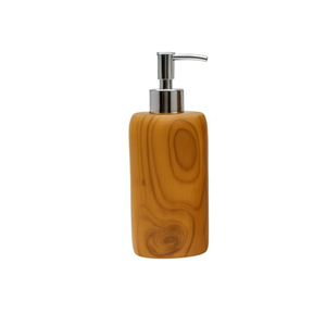ARTERRA Distributeur de savon moderne en teck écologique durable de luxe, pompe en acier inoxydable, flacon de lotion liquide rechargeable - Product Image 2