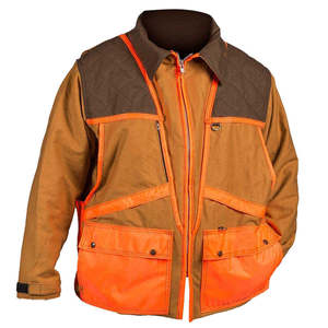 Durable Upland Hunting <b>Jacket</b> High Visibility Blaze Orange Canvas Shooting Coat Heavy Duty Outdoor Field Sportswear For Men - Product Image 1