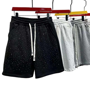 Shorts amples décontractés pour hommes, taille plus, en mélange polyester/coton, à carreaux, imperméables, avec cordon de serrage, longueur genou - Product Image 4