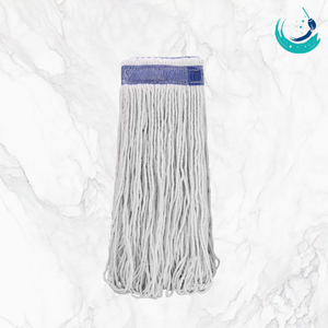 KSR Multi-Ply Cotton Yarn Mop Head Replacement 3 Top 1" White Bands Looped End Design Self-Wringer Durable Eco-friendly Reusable - Product Image 2