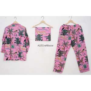 Conjunto de Pijama Transpirable para Mujer, Manga Larga, Pantalones Largos, Cintura Elástica, Ropa de Dormir de Otoño, Invierno y Primavera, 2 Piezas, 100% Algodón - Product Image 4