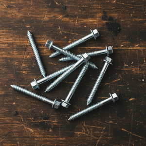 Anti-Rust Zinc Plated External Hex Head Lag <b>Screws</b> - Heavy Duty Coarse Wood Fasteners - Product Image 5