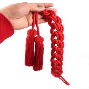 Cordon de cérémonie personnalisé pour uniforme liturgique, cordon de croix pectorale d'évêque avec gland, corde rouge et or de haute qualité pour sacs - Product Image 1