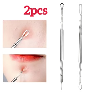 Outil d'extraction d'acné du visage professionnel, aiguille double extrémité pour éliminer les points noirs, instrument de nettoyage de la peau, soin de beauté - Product Image 1