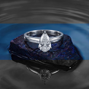 Anillo de compromiso solitario con diamante cultivado en laboratorio, oro blanco, elegante anillo nupcial, joyería fina de lujo, regalo para mujer - Product Image 6