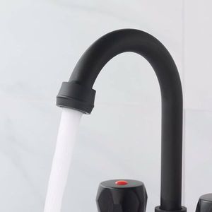 Rubinetto per lavabo da bagno in acciaio inossidabile a 2 maniglie con scarico a scomparsa e tubo flessibile, per un stile di lusso - Product Image 3