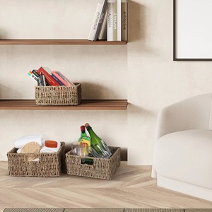 Juego de 3 Cestas de Almacenamiento Cuadradas de Mimbre, Cestas de Almacenamiento Hechas a Mano - Product Image 3