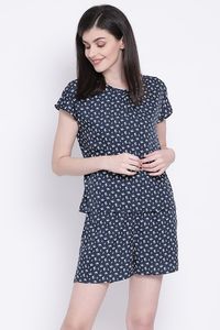 Women's Printed Bird Pattern Shorts <b>Skirt</b> <b>Elastic</b> Waist Casual Knitted Cotton Breathable Regular Fit - Product Image 1