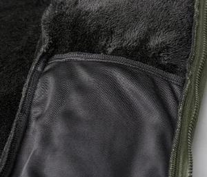 Unisex Olive Green Hooded Denim <b>Racer</b> <b>Jacket</b> Zipper Closure Waterproof Winter Wear Regular Fit Sherpa Lining Logo Front - Product Image 6