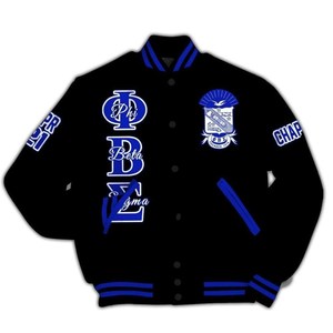 Veste Phi Beta Sigma, veste de fraternité, veste varsity pour homme, veste varsity à boutons pression, veste varsity en polaire, style preppy - Product Image 4