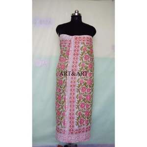 Pareo de algodón estampado a mano para mujer, ligero, ideal para verano, playa, como pañuelo o cubierta de traje de baño, regalo para mujer - Product Image 4