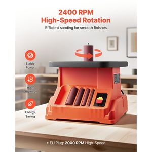 Levigatrice a mandrino oscillante da banco 2400 RPM, area di lavoro 15,4 x 16,3 pollici, 6 attacchi (da 1/2 a 3 pollici), corsa 5/8 pollici, per modellatura a mandrino - Product Image 2