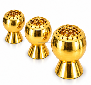 Ensemble de 3 brûleurs d'encens décoratifs en laiton Lobandan, mini, moyen et grand, pour parfumer la maison - Product Image 5
