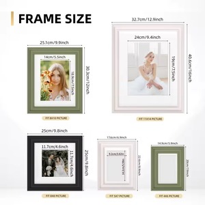 Rehman Craft Solid Wood Handmade Eco-Friendly Classic Stepped Edge <b>Picture</b> <b>Frame</b> <b>White</b> Mat Sage Green Black Multi Size <b>Frame</b> - Product Image 6