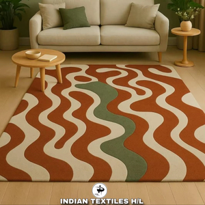 Alfombra y Tapete de Lana Hechos a Mano, Alfombra de Lana de Nueva Zelanda Hecha a Mano para el Hogar por Indian Textiles H/L - Product Image 1