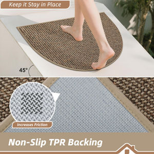 Nouveaux tapis d'entrée en polypropylène demi-cercle, tapis d'entrée anti-saleté pour <span class=keywords><strong>porte</strong></span> d'entrée avant et arrière - Product Image 3