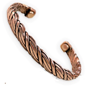 <b>Copper</b> Open Cuff <b>Bracelet</b> Polished Open Bangle Braided Leaf Pattern Fashion Jewelry for Women - Product Image 1