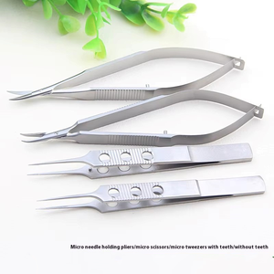 Juego de Instrumentos para Cataratas Paco: Pinzas y Portaagujas (Juego de Cuatro Piezas) - Instrumentos Microquirúrgicos - Product Image 2